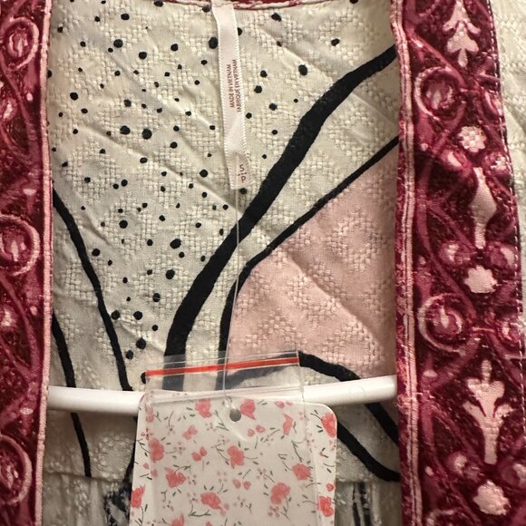 FREE PEOPLE C'est Moi Mixed Print Maxi Top Small  NEW - Picture 5 of 6